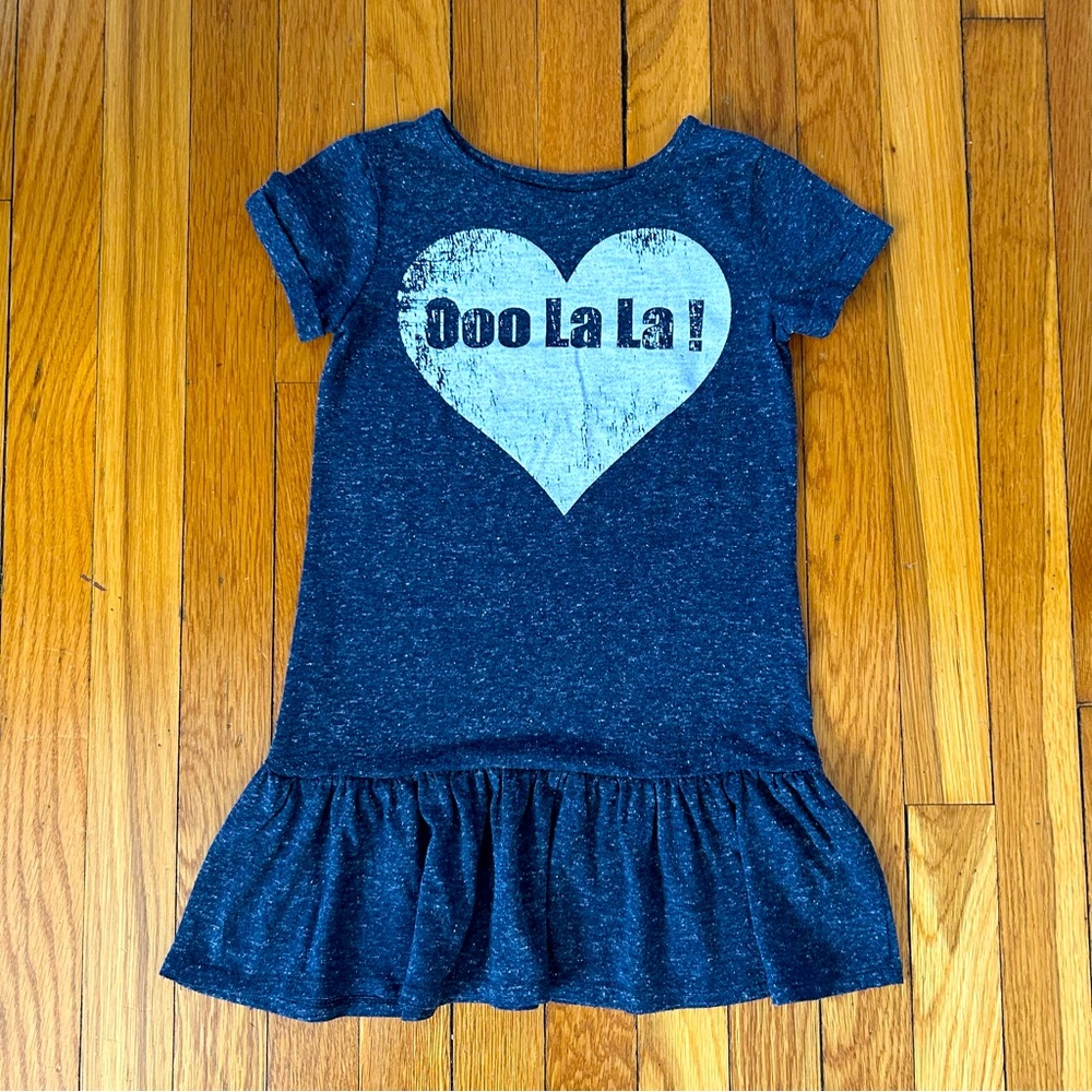 Young Dimensions girls size 7-8 space dyed blue drop-waist dress